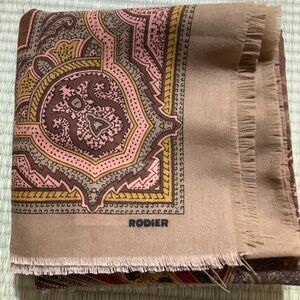 Rodier Pink and Brown Paisley Scarf